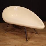 70's design sofa in fiberglass and chromed metal