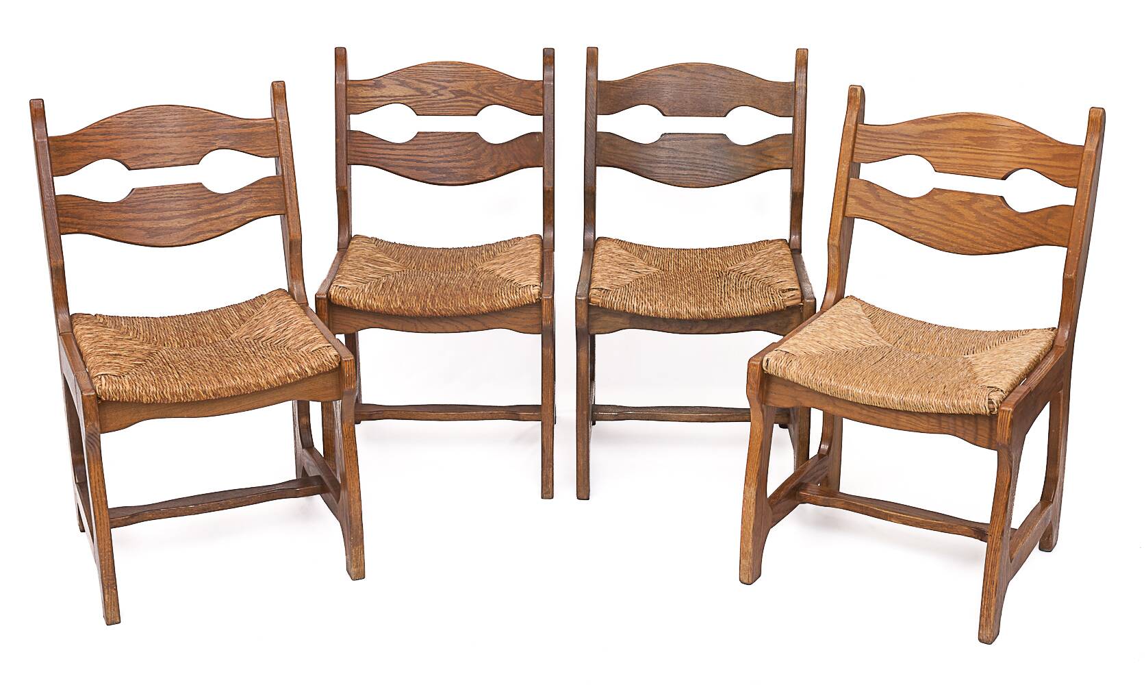 Set of 12 Guillerme and Chambron chairs