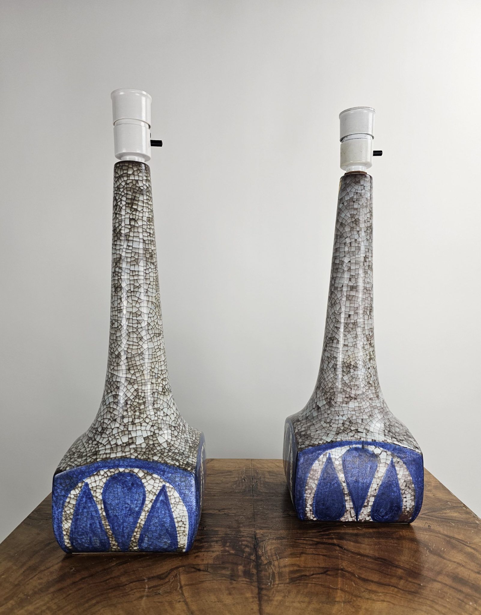 Set of 2 tall Persia glaze table lamps by Marianne Starck for Andersen, 1960s