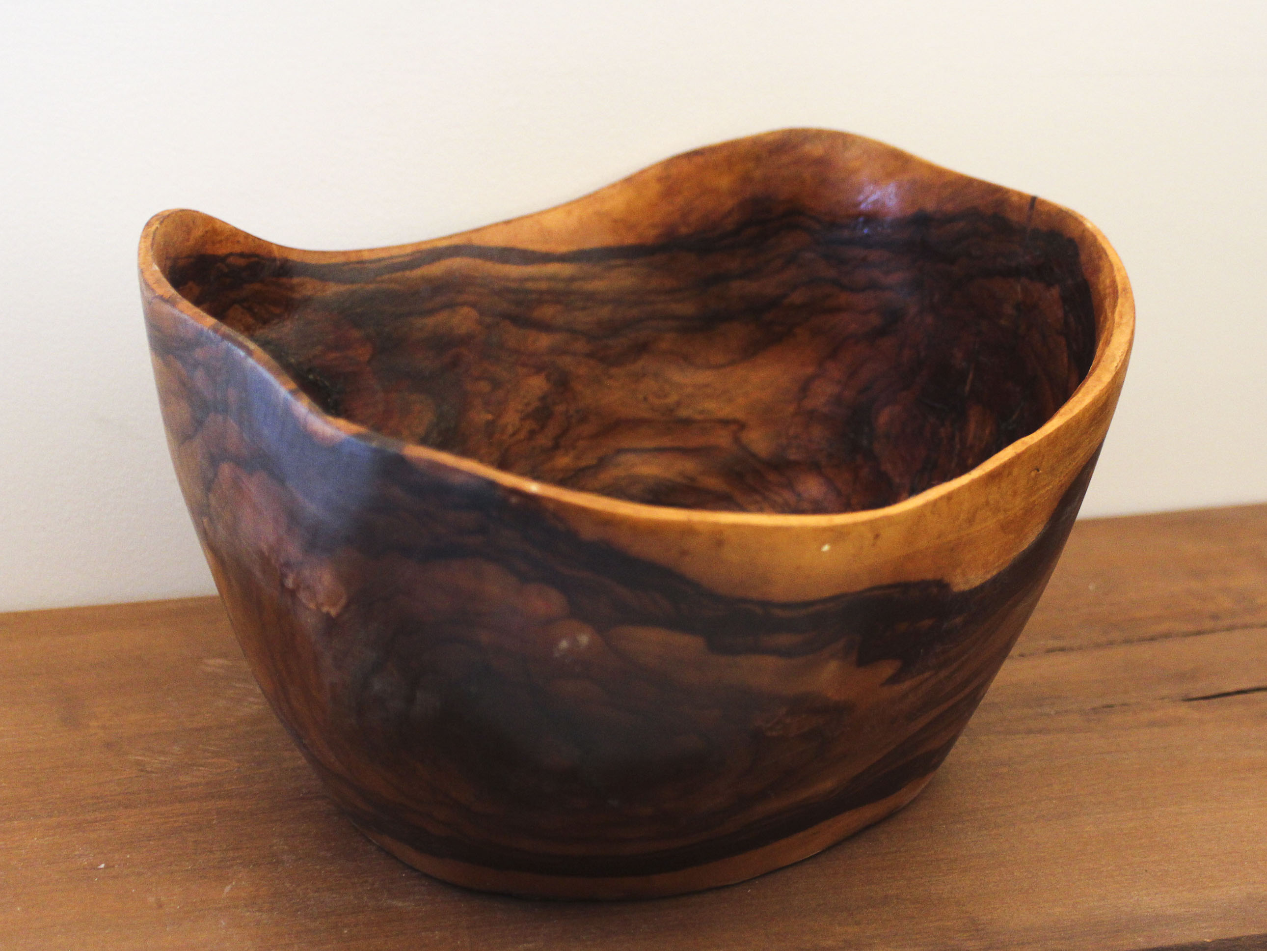 Saladier vintage en bois d'olivier Saint Paul