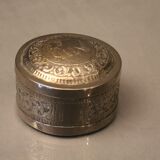 Silver metal box elephant decoration Cambodia Indochina early twentieth century