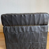 Pouf coffre en cuir noir de Sède