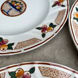 Plat et assiettes art deco, Longwy - décor Maurice