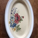 Plat creux ancien ovale villeroy et boch mettlach décor floral 1584
