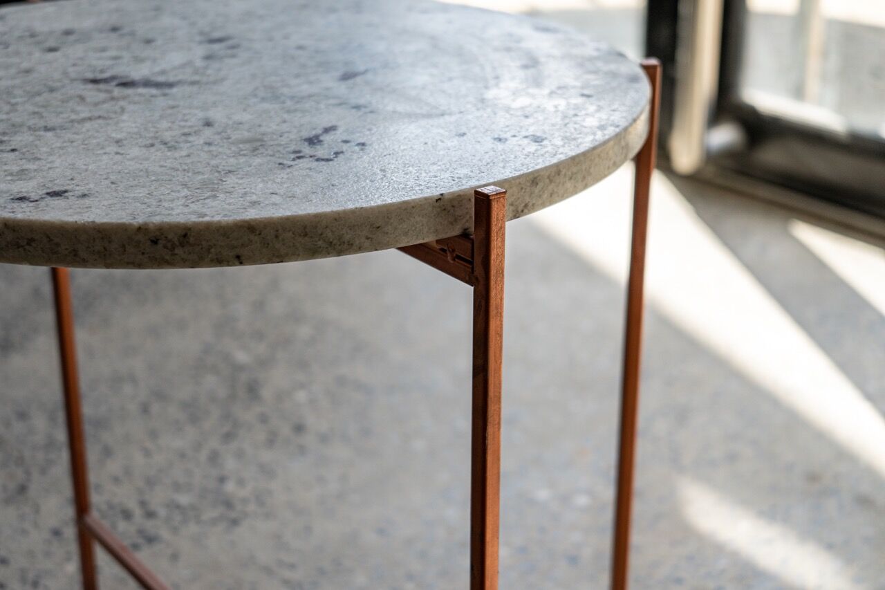 white granite table