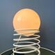 Large mid-century opaline milk glass spiral table lamp