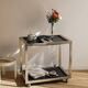 Desserte vintage chrome et noir
