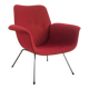 Red armchair with metal legs