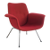 Red armchair with metal legs