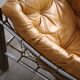 Fauteuil Amazonas avec repose-pieds en cuir cognac par Jean Gillon Brésil