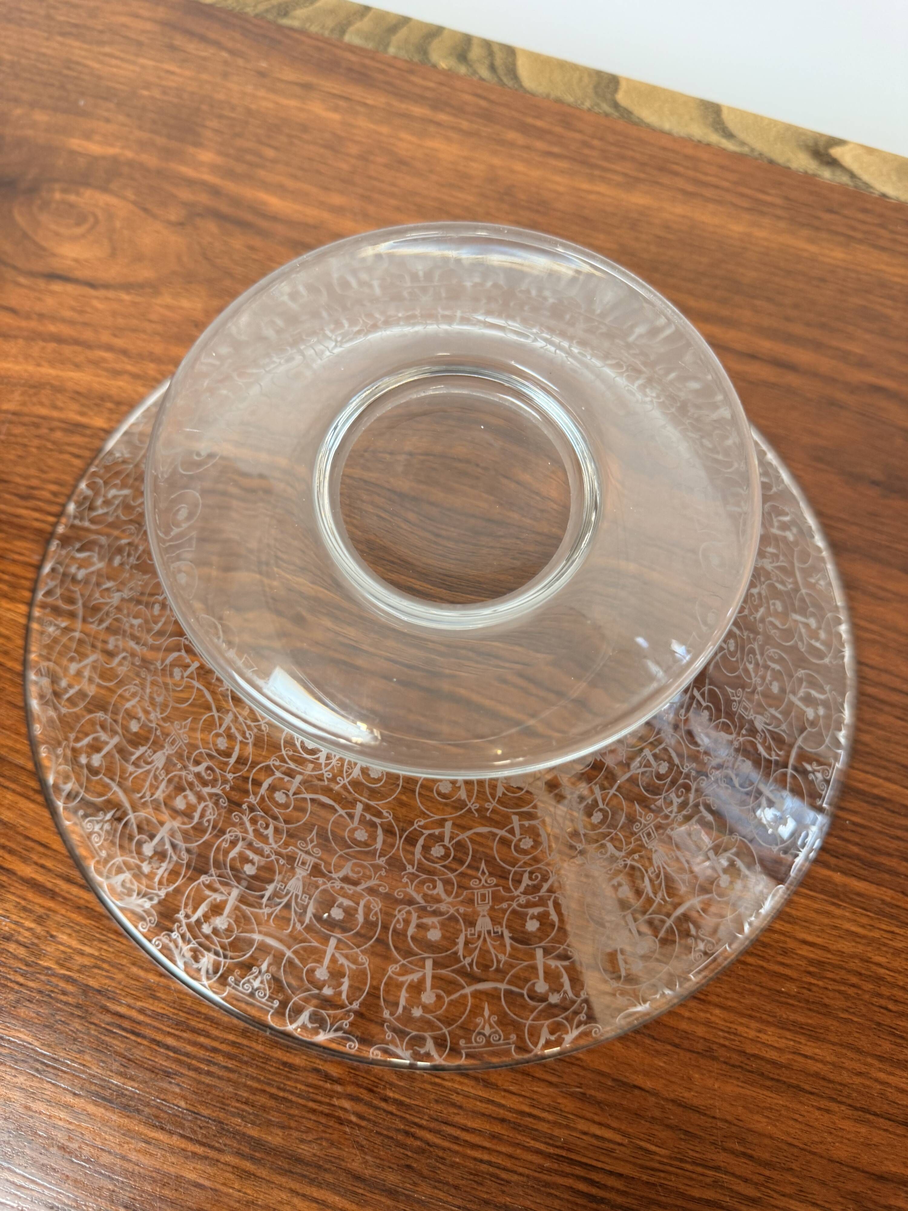 Baccarat footed bowl model Michelangelo – Antique engraved crystal
