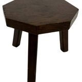 Vintage wooden set of  hexagon side tables/plant tables from the 70s