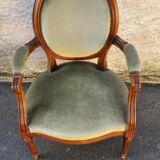 fauteuil médaillon vert