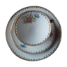 Trio de thé de Bavière de porcelaine décoration florale et or