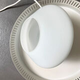 Scandinavian suspension lamp in copper and opaline glass, Bent Karlby for Lyfa, Denmark, 1960s