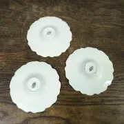 Set of 3 antique Lunéville butterfly saucers / saucers in barbotine.
