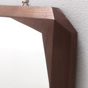 Square Wall Mirror by Dino Cavalli with Ebonized Walnut Frame, Italy