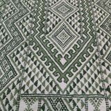 Tapis blanc et vert classique fait main en pure laine
