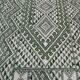 Classic white and green carpet handmade in pure wool
