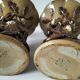 Two naturalistic stoneware vases – raised oak branches & acorns