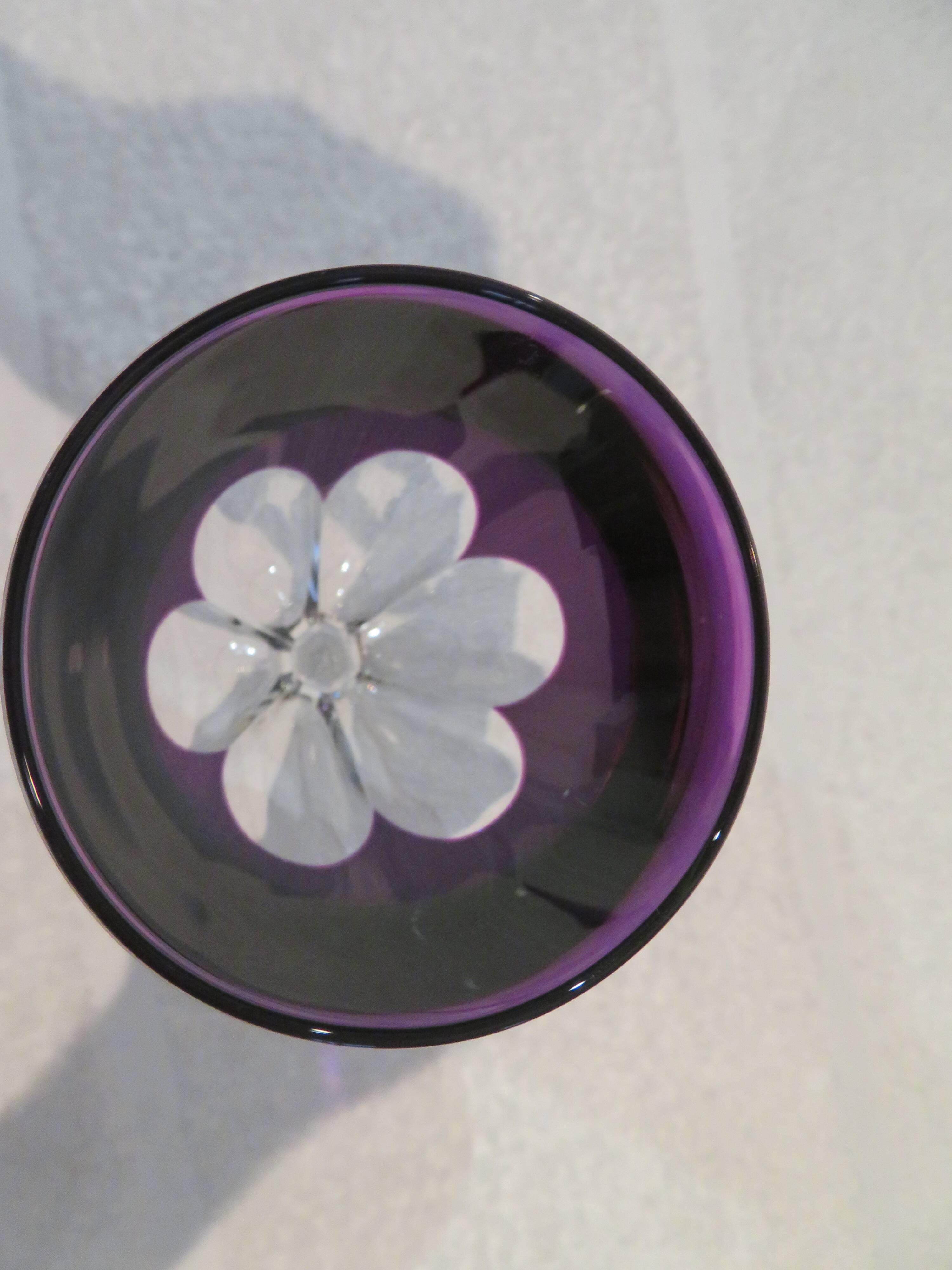 Baccarat crystal wine glass 12cl model Genova lined Amethyst 19.1cm