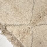 Berber carpet Beni Ouarain new ecru with engraved ecrus patterns 2,15x1.52m
