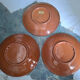 Set of 3 vintage Polish plates from Cepelia, antique tableware.