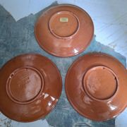 Set of 3 vintage Polish plates from Cepelia, antique tableware.