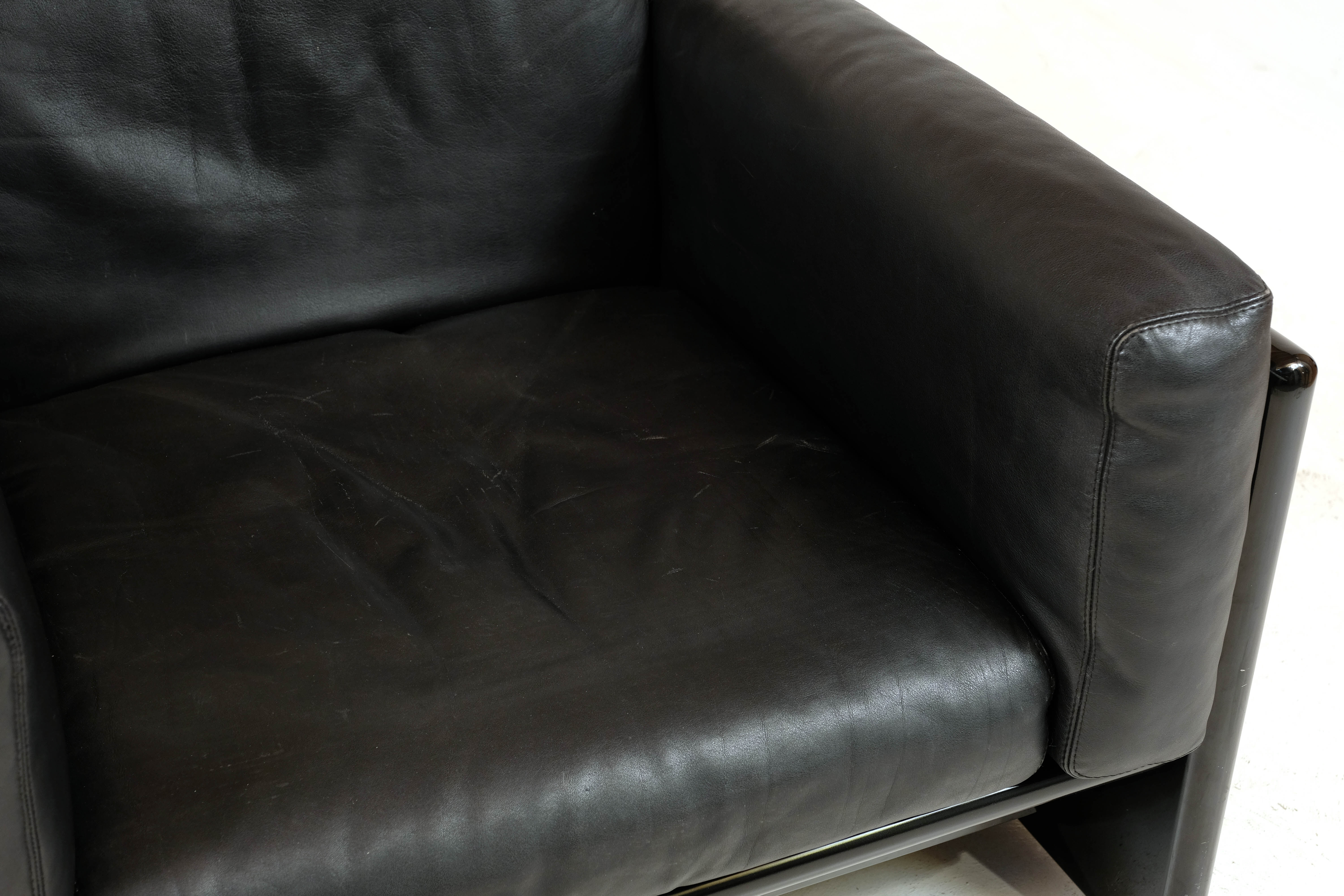 Leather armchair by Dino Gavina for Studio Simon, 1970s