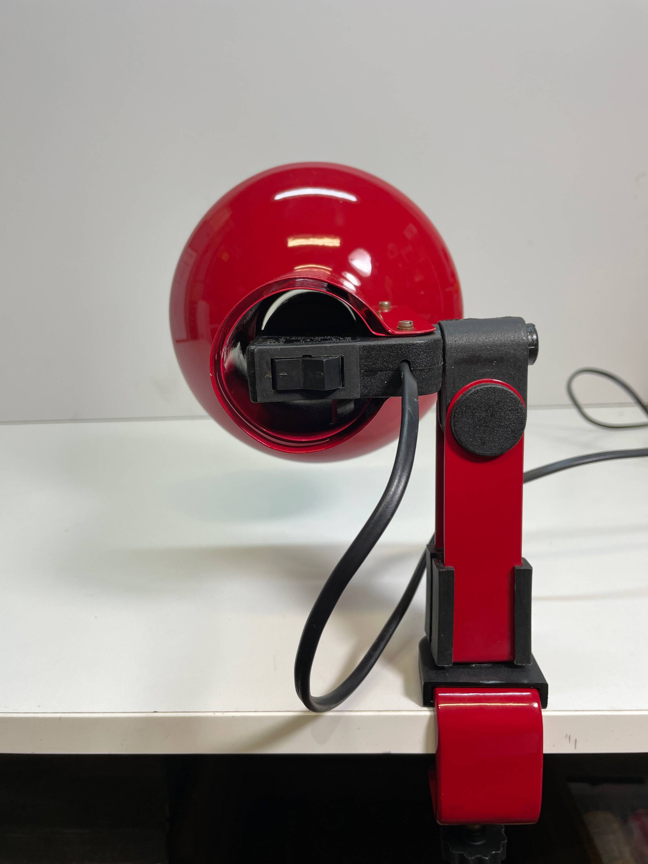 Red lamp with vice, ART, 1980s