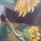 Still life painting with sunflowers 20th century