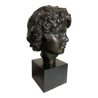 Product BHV Plaster Little girl with ivy crown 1920 patina bronze