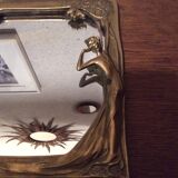 Mirror Art Nouveau brass 1900