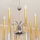 1950s chandelier in brass and chrome-plated brass with 6 lights