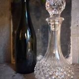 Carafe vintage en verre à picots