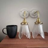 Pair of Art Deco glass wall sconces