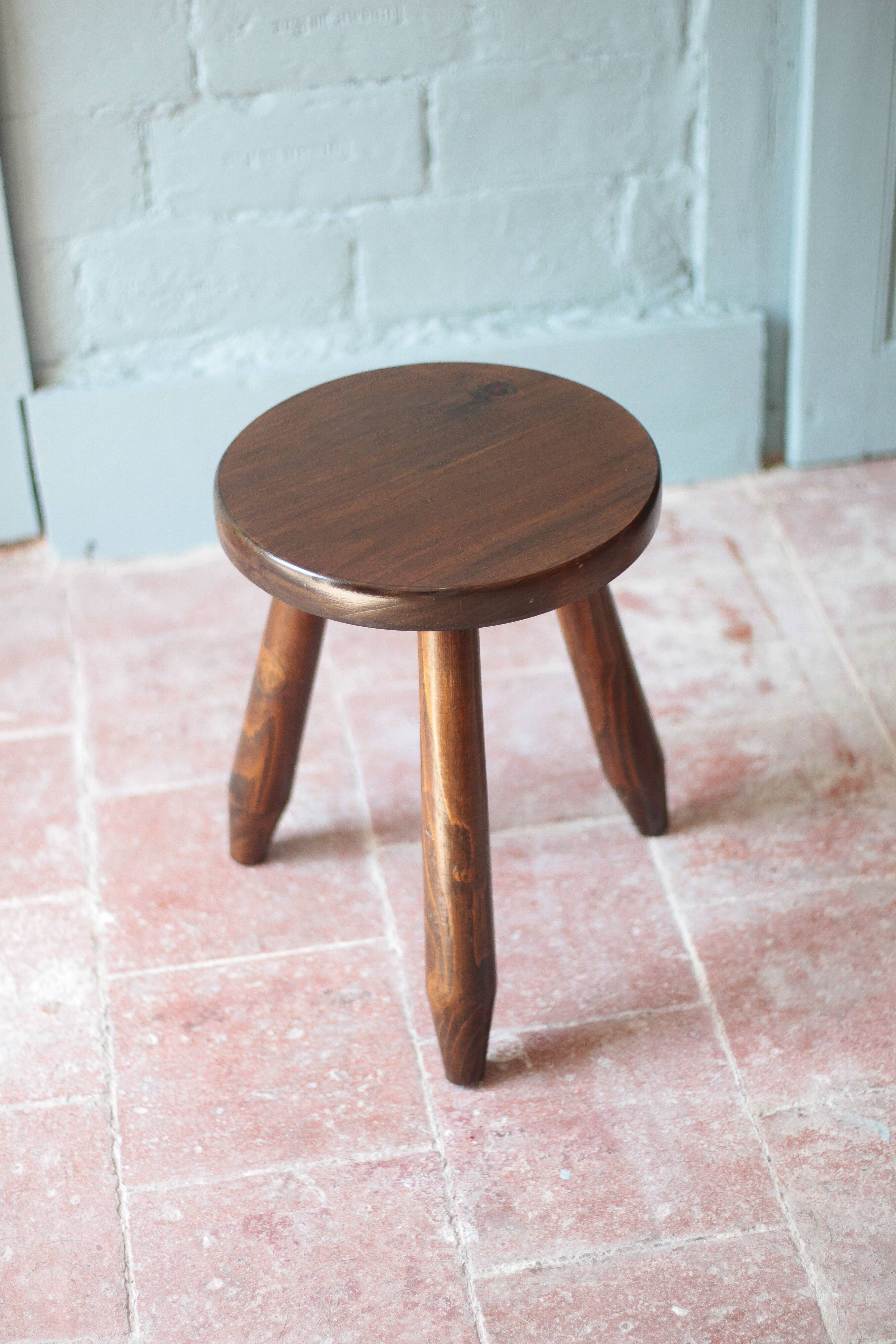 Vintage stool, tripod wooden stool, occasional stool, plant stand,