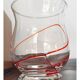 Vase vintage en verre soufflé de style Murano avec tourbillons rouges