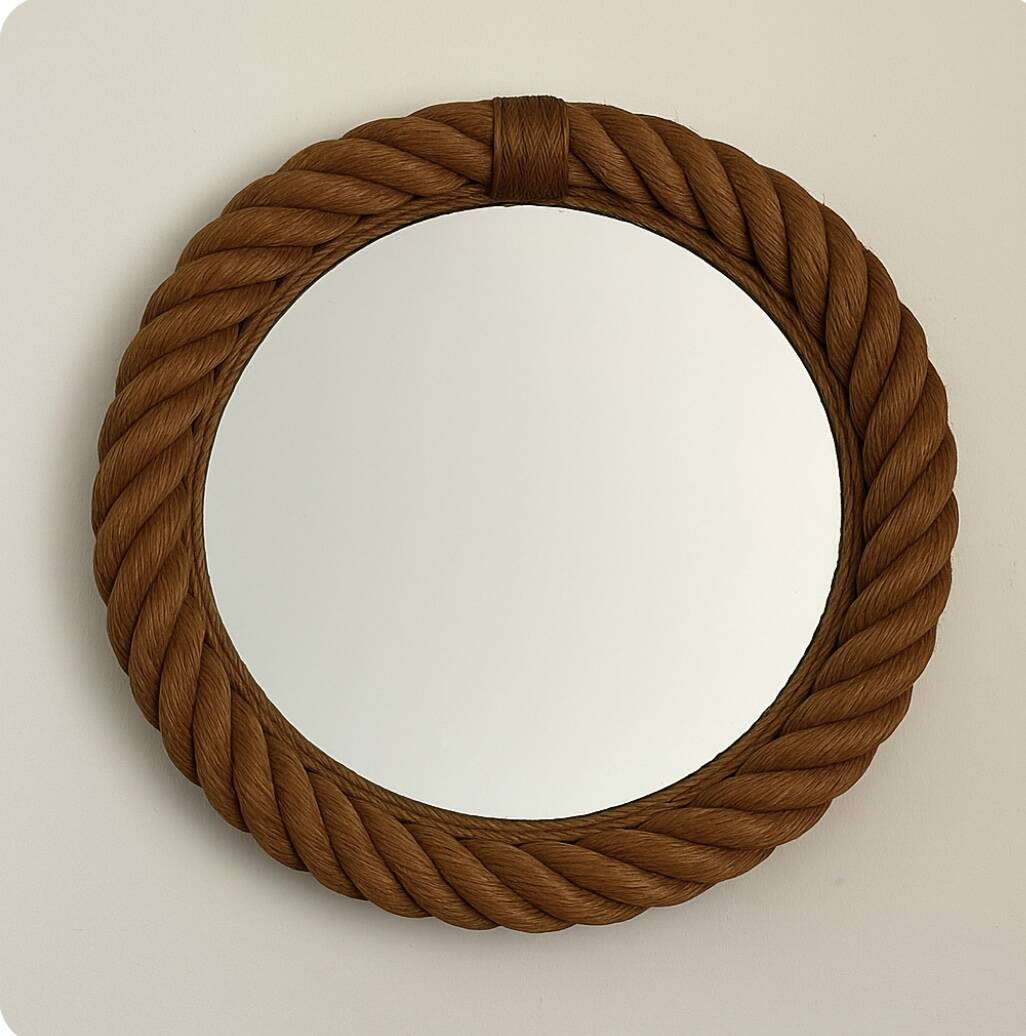Vintage rope mirror french 1970s