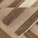 Dark Brown & Beige Striped Pattern Turkish Kilim Rug, 311x394Cm