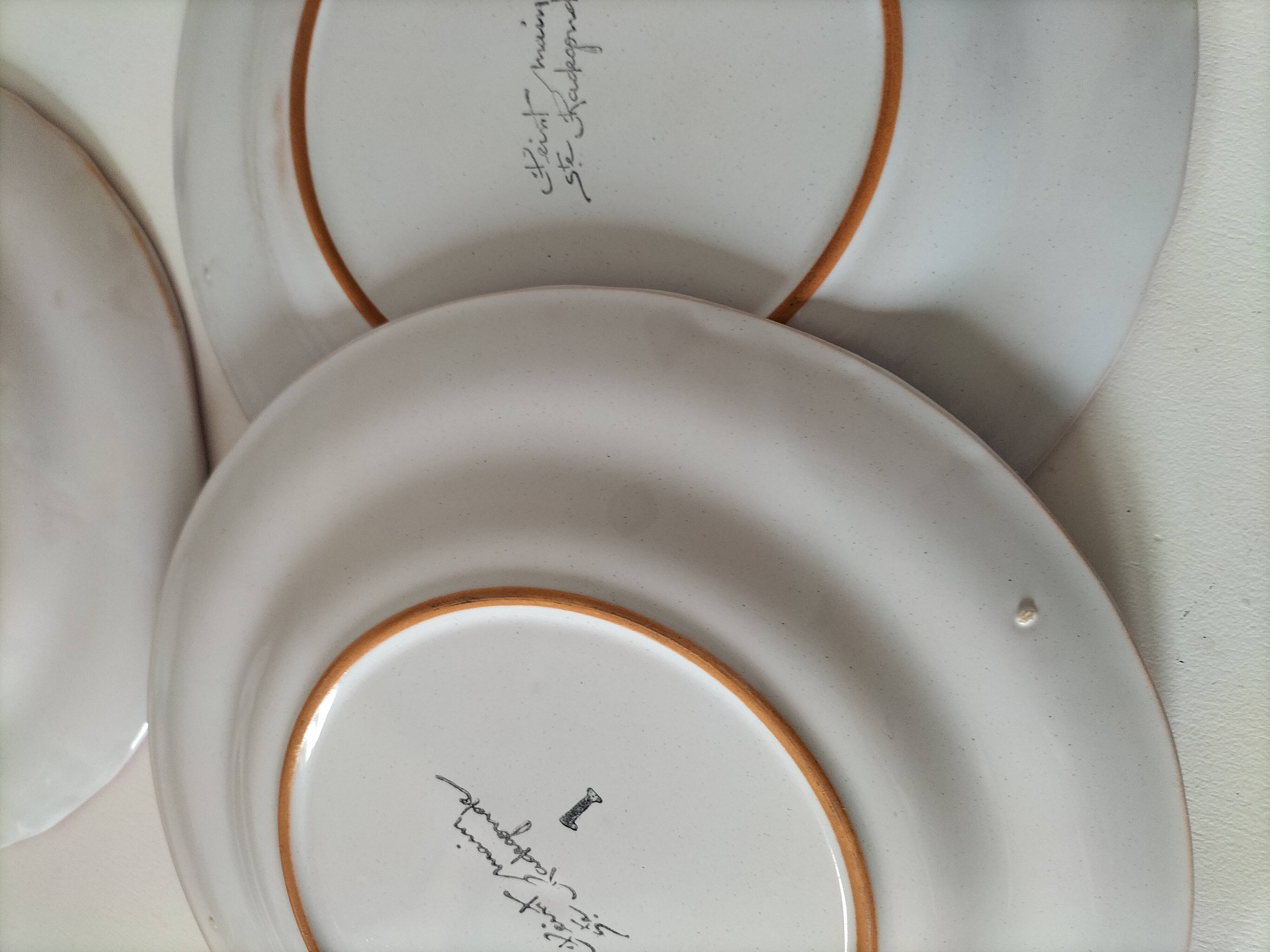 Set of 3 vintage Sainte-Radegonde earthenware plates