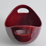 Scandinavian Modern Merlot Red Stoneware Bowl by SYCO, Sweden, 1950s