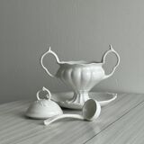 Antique white porcelain sauce boat