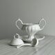 Antique white porcelain sauce boat