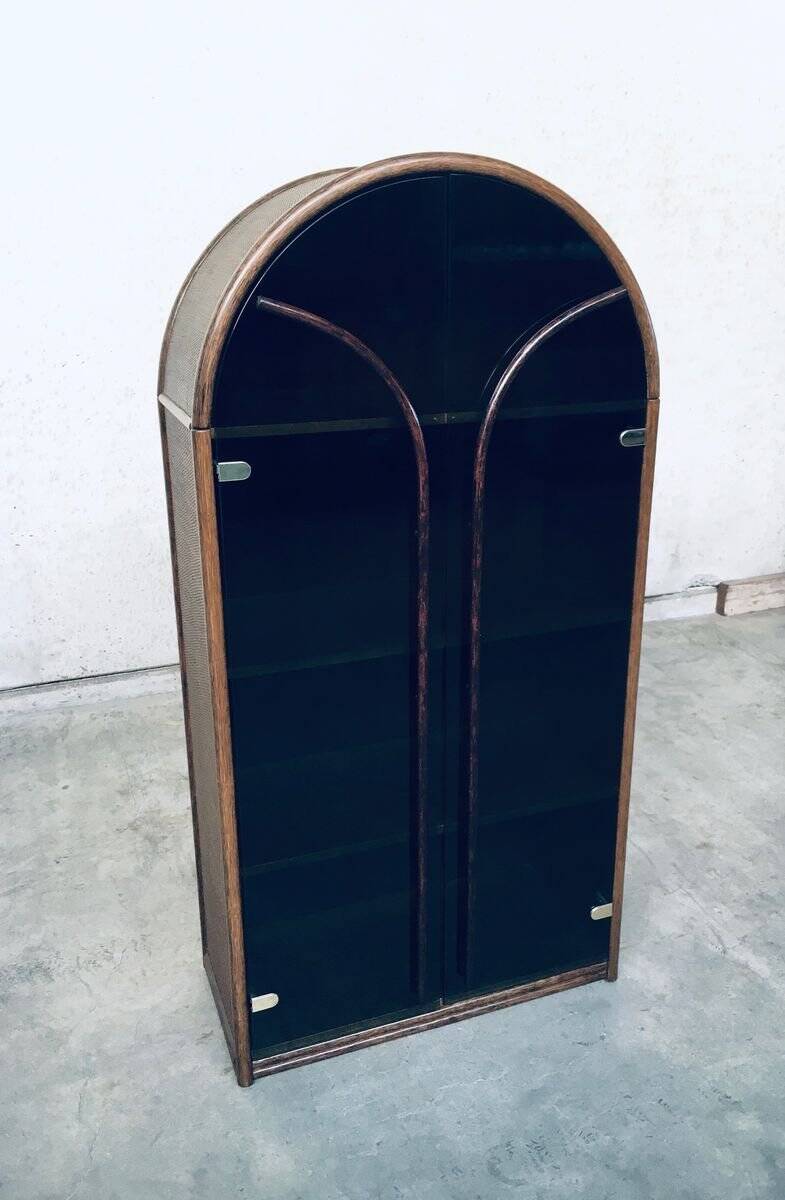 Rattan Bamboo High Board Display Chest, 1970s