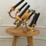 Ceramic and bronze chandelier