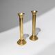 Gold-Plated Metal Candle Holders Set of 2, 1960s Italian Column Design, Vintage Table Decor