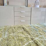 Tapis berbère Béni Ouarain vert à losanges blancs