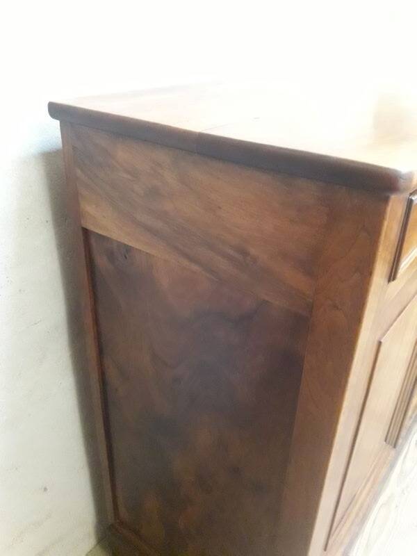 Solid walnut sideboard with 2 doors and 2 drawers, late 19th century