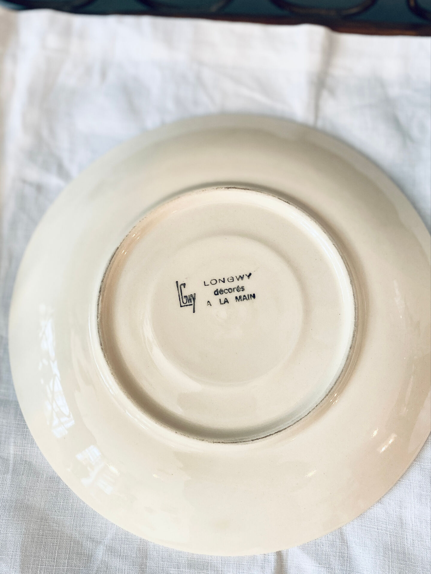 Two breakfast cups Longwy cherry design